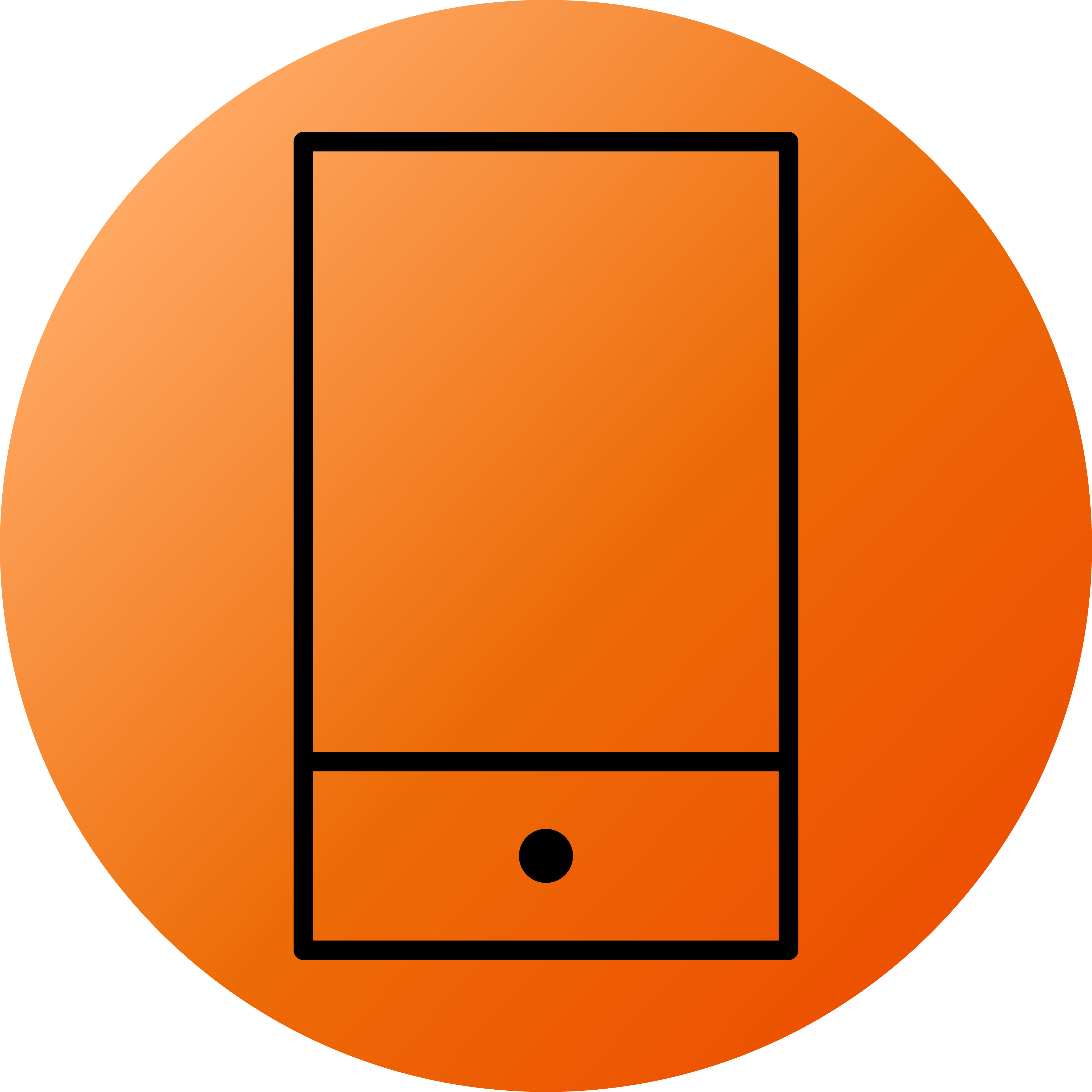 Blå og sort telefon icon 