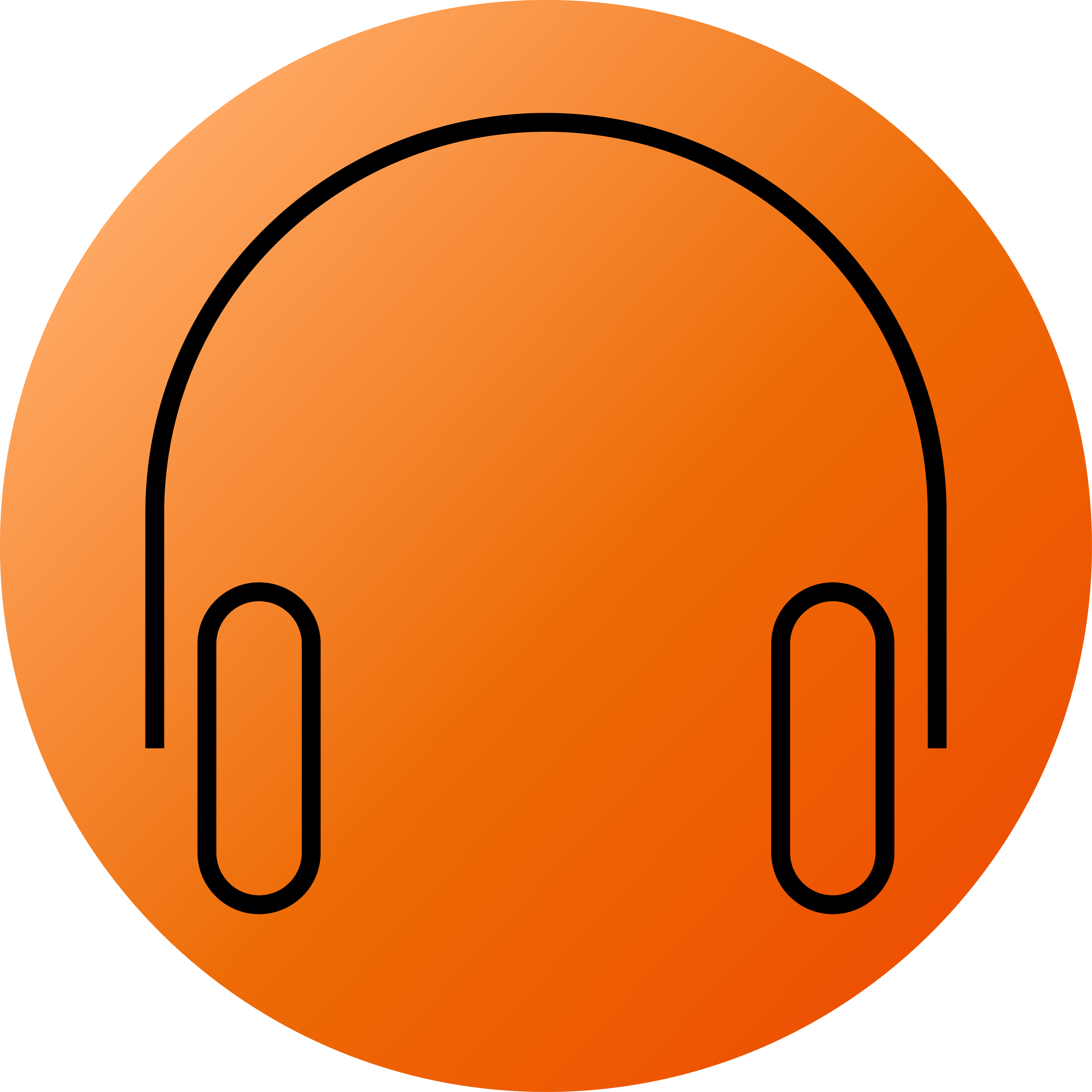 Headset icon - sort og blå