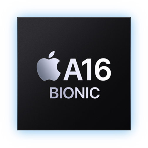 "Apple icon" A16 BIONIC centret i en sort firkant - icon