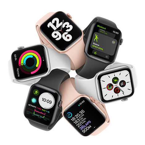 Watch SE samlet som en "blomst" - sort, hvid, lyserød, sort, hvid & lyserød