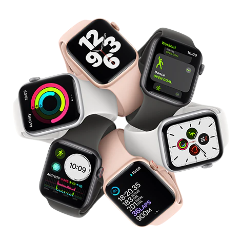 Watch SE samlet som en "blomst" - sort, hvid, lyserød, sort, hvid & lyserød