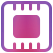 Ikon af en filmrulle i lilla med en pink firkant i midten, der symboliserer en filmoptagelse.