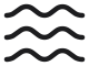 Bølget vand icon - sort