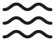 Bølget vand icon - sort