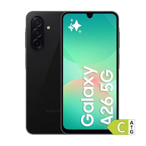 Samsung A26 med energimærke (C)